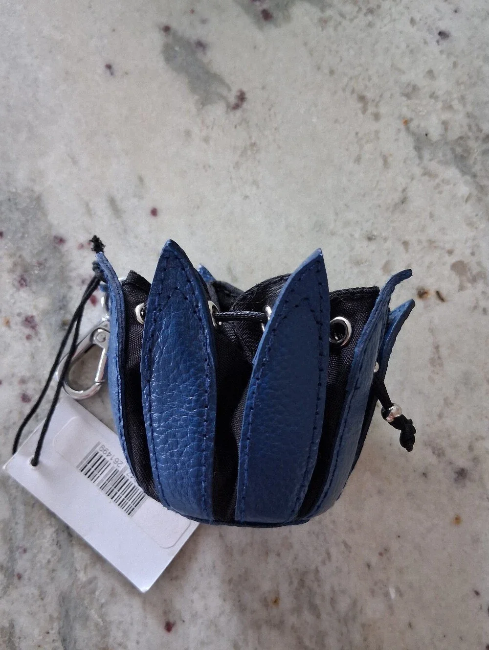 Bylin My Little Tulip Keyhanger Coin Purse Keychain Leather Cobalt Blue